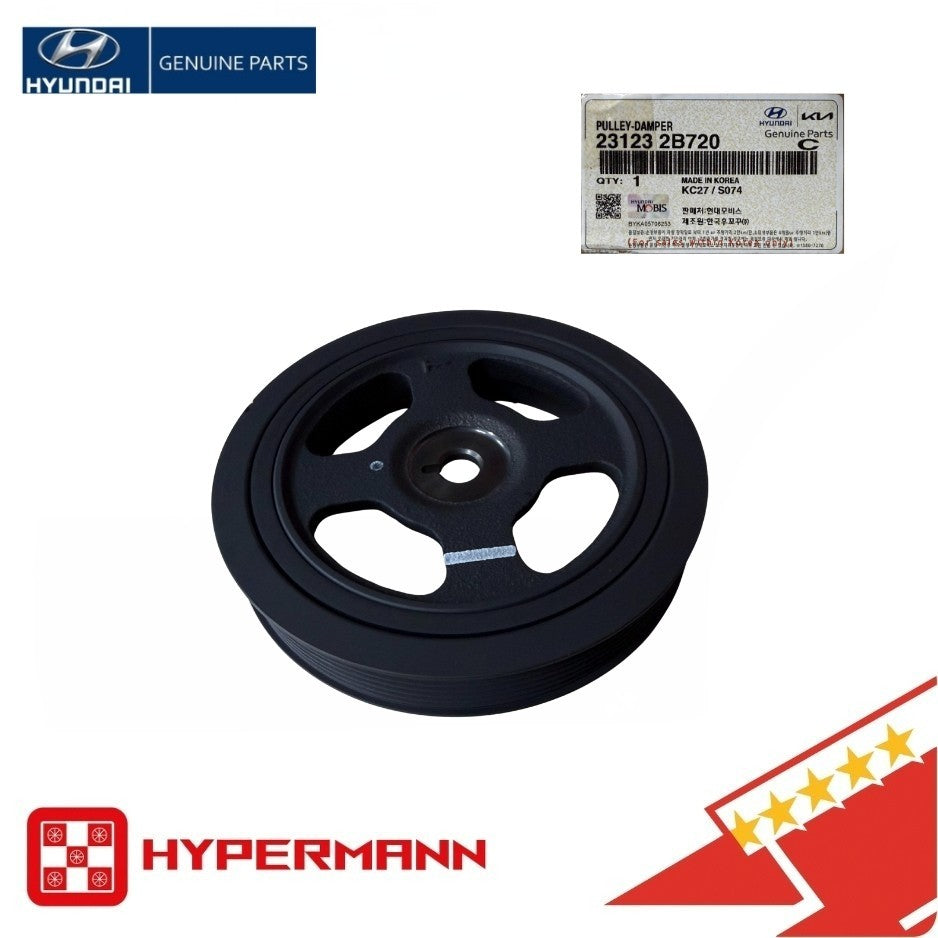 ☑️Genuine 231232B720 Damper Pulley For  HYUNDAI 13-21 & KIA 14-24 Turbo 1.6L