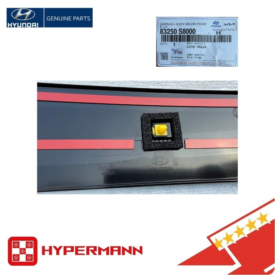 GENUINE👑 Garnish Rear Left Door Frame For 20-25 Hyundai Palisade 83250-S8000