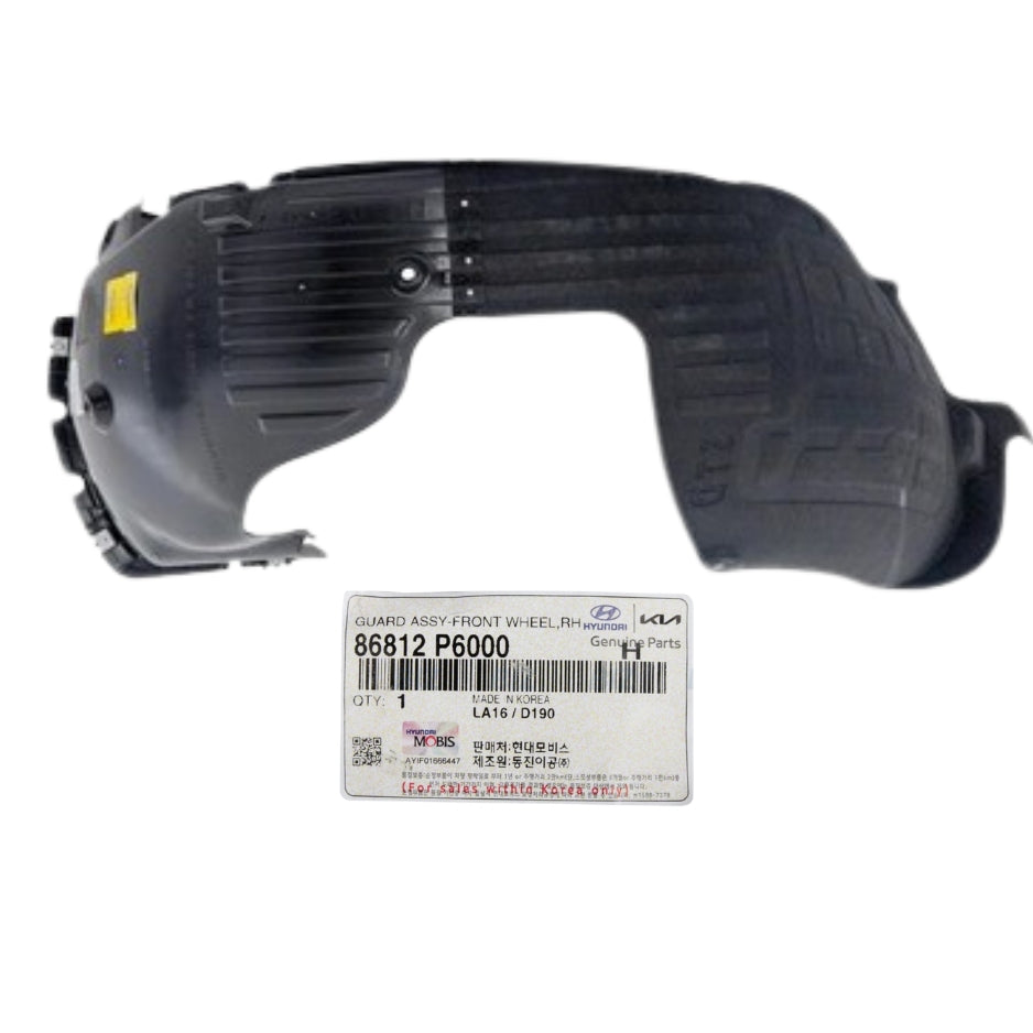 GENUINE 86812P6000 Front Right Side Fender Liner Inner For Hyundai Santa Fe 2024-2026