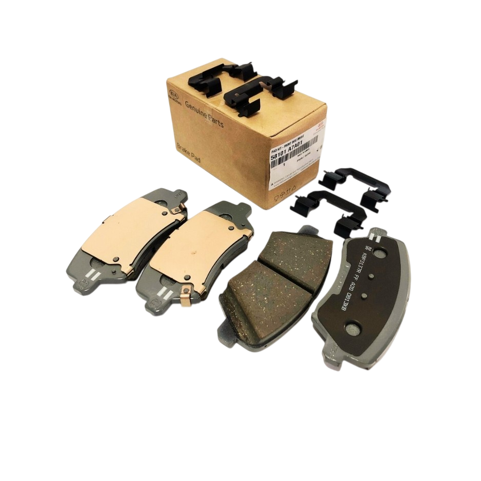 Բնօրինակ 58101-A7A01 առջևի արգելակային կոճղակների հավաքածու 17-18 KIA Forte 15" անիվների համար, նոր OEM